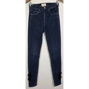 McGuire Jeans Women 24x28‎ Velvet Bow Detail Newton Skinny Dark Wash High Rise